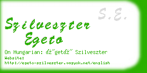 szilveszter egeto business card